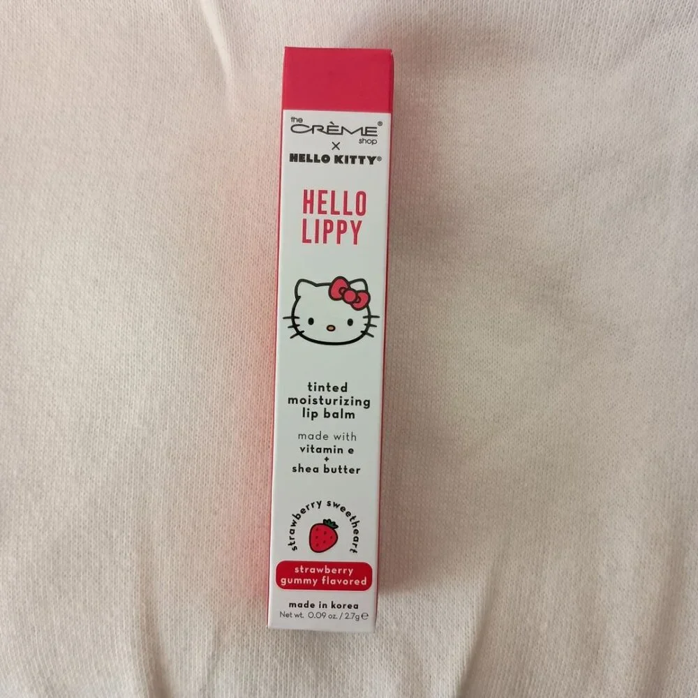 The Creme Shop Hello Kitty lippy tinted moisturizing lip balm strawberry